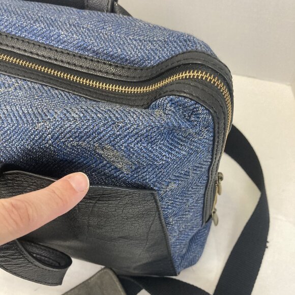 SUITSUPPLY Vintage Calf Leather Wool Bag Mens Messenger Crossbody Long Strap - Picture 8 of 16